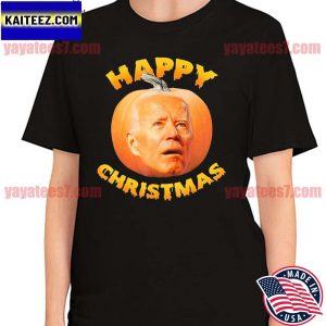 Funny Anti Joe Biden Happy Christmas Holiday Pumpkin Head T-Shirt