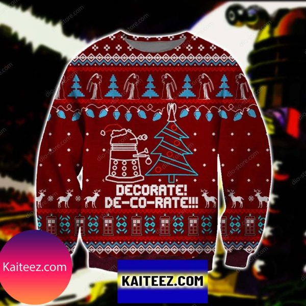 Funny Daleks Knitting Pattern 3d Print Christmas Ugly Sweater