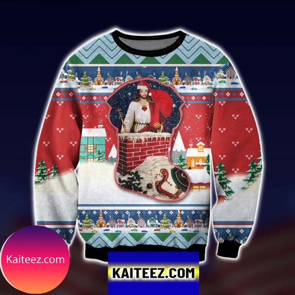 Funny Jesus Santa Claus Custom Christmas Ugly Sweater