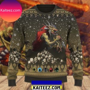 Game MTG Magic The Gathering Krenko, Mob Boss  Wool Ugly Sweater