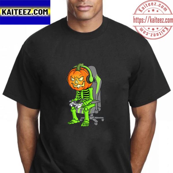 Gaming Halloween Jack Skeleton Vintage T-Shirt