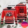 Georgia Bulldogs Football Team Logo Custom Name Personalized Christmas Ugly Sweater