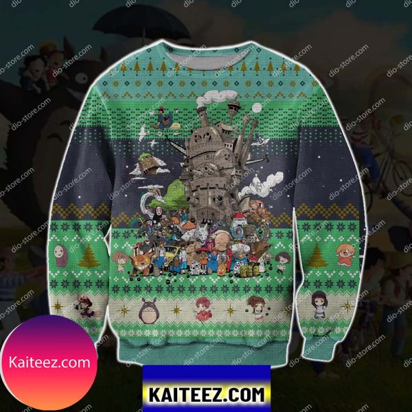 Ghibli Studio Characters 3d Print Christmas Ugly Sweater