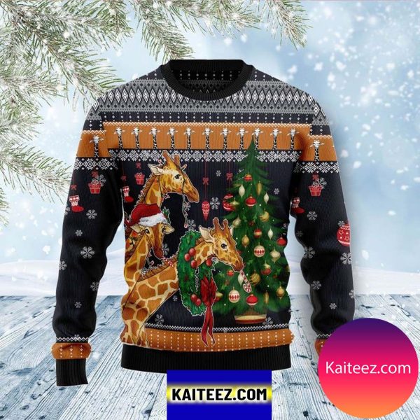 Giraffe Love Christmas Christmas Ugly Sweater