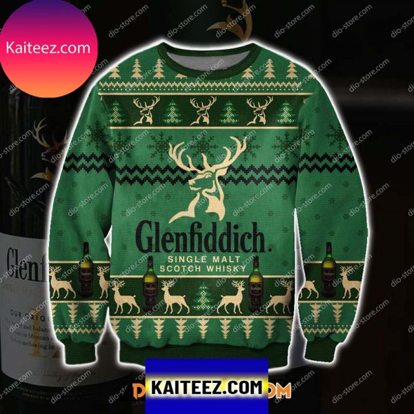 Glenfiddich Whisky Wine Christmas Ugly Sweater