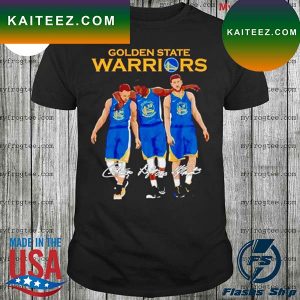 Golden State Warriors Curry Green Thompson signatures T-shirt