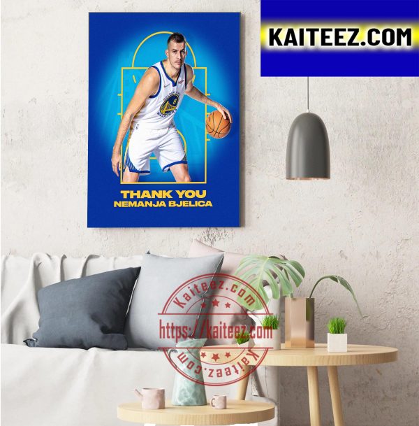 Golden State Warriors Thank You Nemanja Bjelica Art Decor Poster Canvas