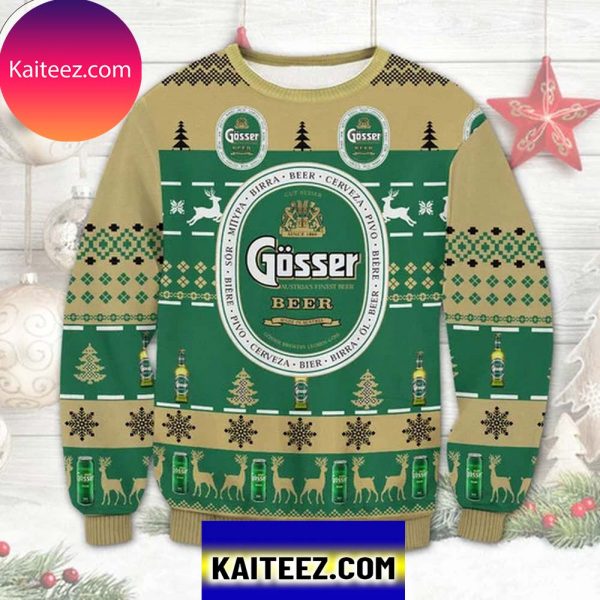 G?sser Bier 3D Christmas Ugly Sweater