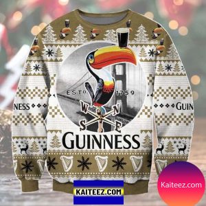 Guinness Time Parrot 3D Christmas Ugly Sweater