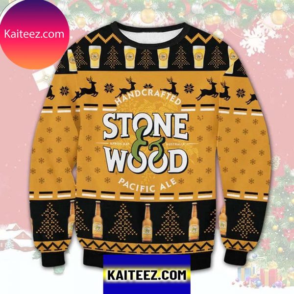 Handcraft Stone Wood Pacific Ale 3D Christmas Ugly Sweater