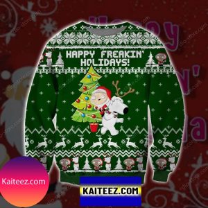 Happy Freakin Holidays Knitting Pattern 3d Print Christmas Ugly Sweater