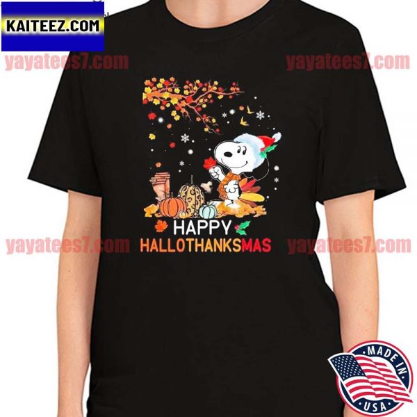 Happy Hallothanksmas Snoopy Dog Halloween Pumpkins T-Shirt