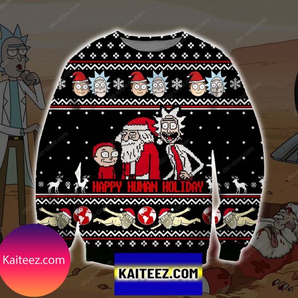 Happy Human Holiday Knitting Pattern 3d Print Christmas Ugly Sweater