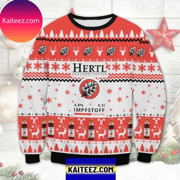 Hertl Impfstoff 3D Christmas Ugly Sweater