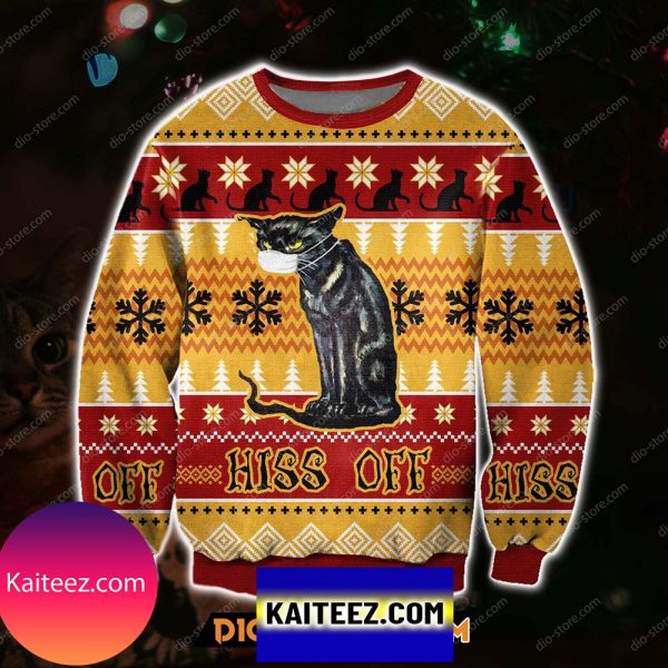 Hiss Off Cat 3d All Over Print Christmas Ugly Sweater
