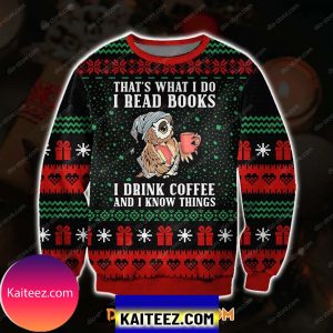 I Read Books I Drink Coffee 3d Print Christmas Ugly Sweater