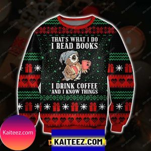 I Read Books I Drink Coffee 3d Print Christmas Ugly Sweater