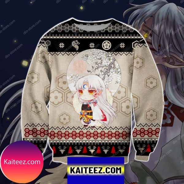 Inuyasha Manga 3d Knitting Pattern Print Christmas Ugly Sweater