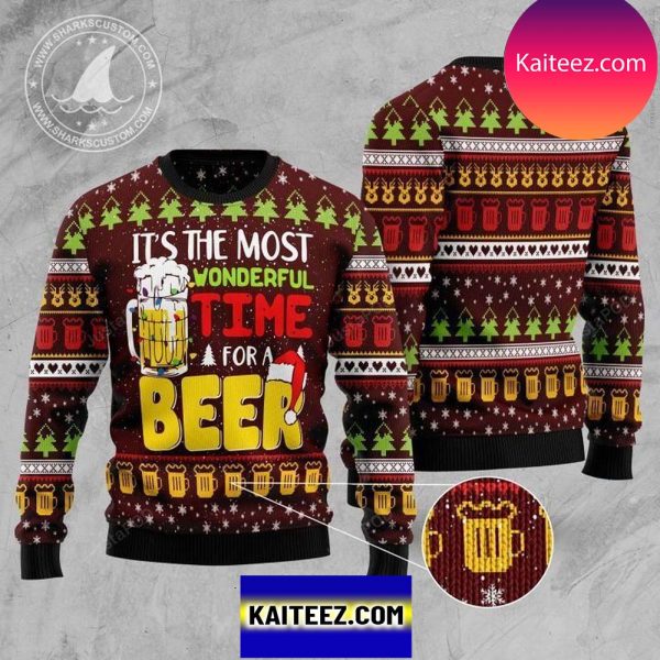 It’s The Most Wonderful Time For A Beer For Men Christmas Ugly Sweater