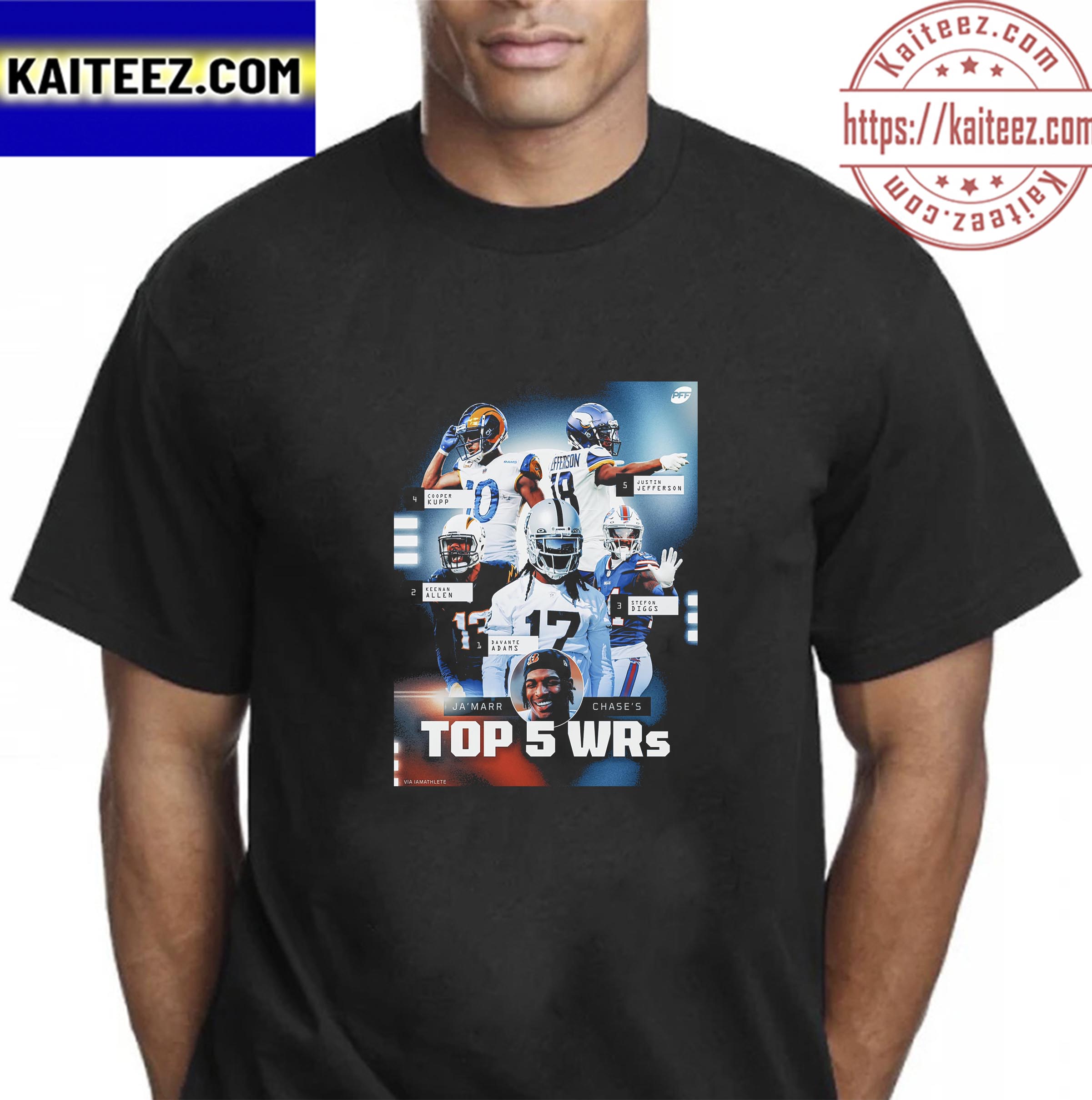 Ja'Marr Chase Top 5 WRs Vintage T-Shirt - Kaiteez