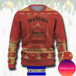 Jack Daniels Tennessee Fire 3D Christmas  Ugly Sweater