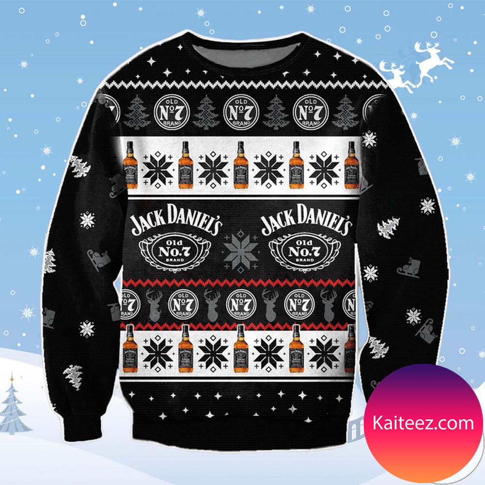 Jack Daniel's Whiskey Ugly Christmas Sweater - Kaiteez
