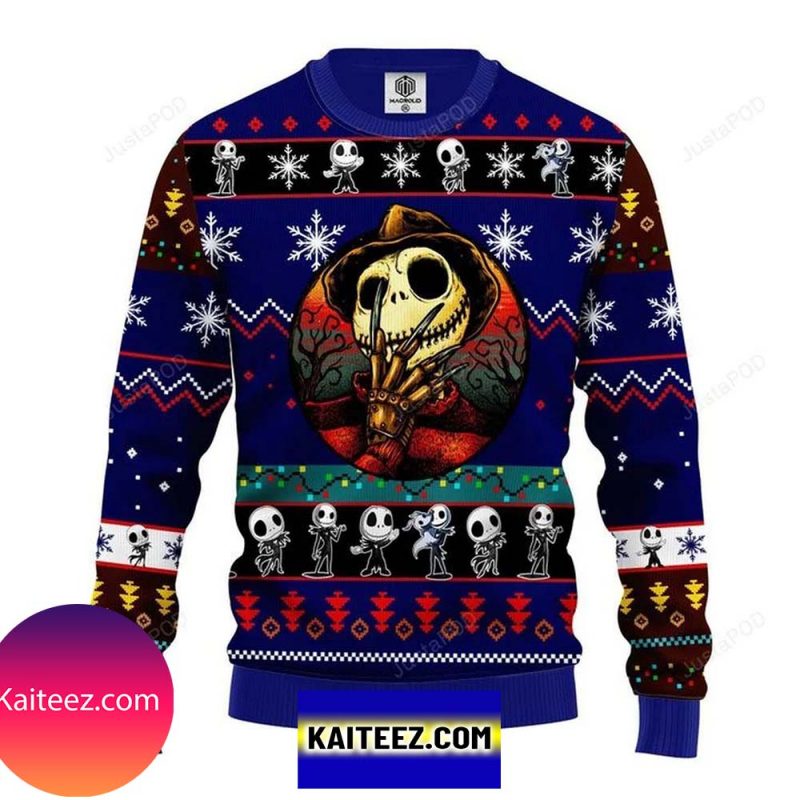 Jack Skellington Halloween Christmas Ugly Sweater Kaiteez