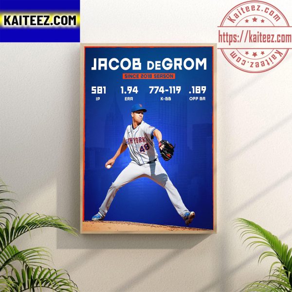 Jacob Degrom Since 2018 Season In MLB New York Mets  Poster Canvas