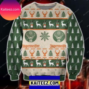 Jagermeister Knitting Pattern 3d All Over Print  Christmas Ugly  Sweater