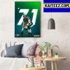 Jaylen Waddle In The NFL Top 100 Players Of 2022 Art Decor Poster Canvas