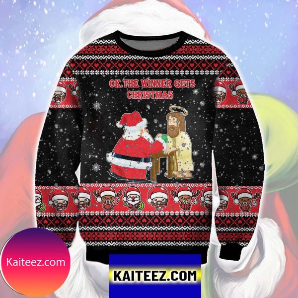 Jesus And Santa Claus Christmas Ugly Sweater