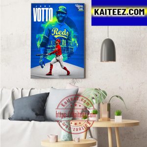 Joey Votto 6x All Star And Former MVP In Flippin Bats Art Decor Poster Canvas