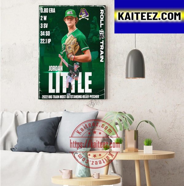 Jordan Little 2022 Big Train Most Outstanding Relief Pitcher Decor Poster Canvas