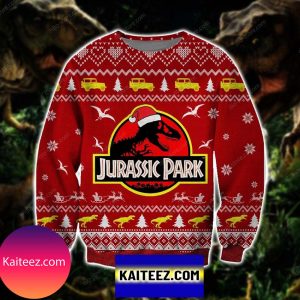 Jurassic Park Knitting Pattern 3d Print Christmas Ugly Sweater