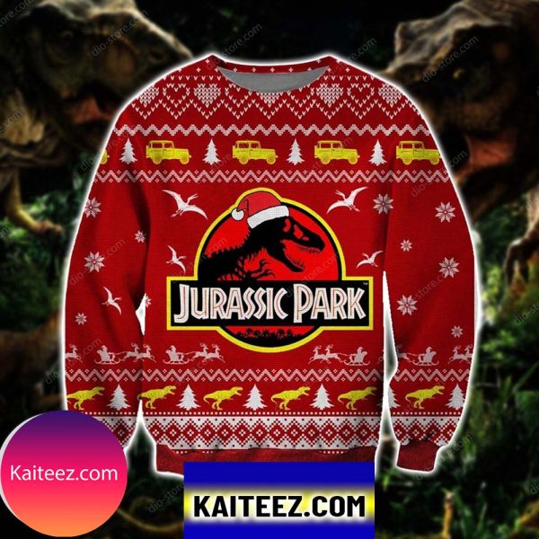 Jurassic Park Knitting Pattern 3d Print Christmas Ugly Sweater