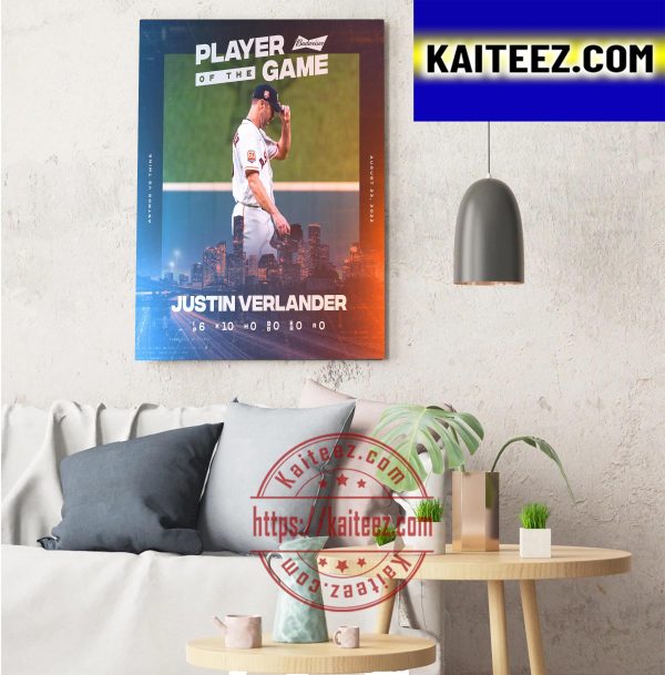 Justin Verlander Is Budweiser Player Of The Game ArtDecor Poster Canvas