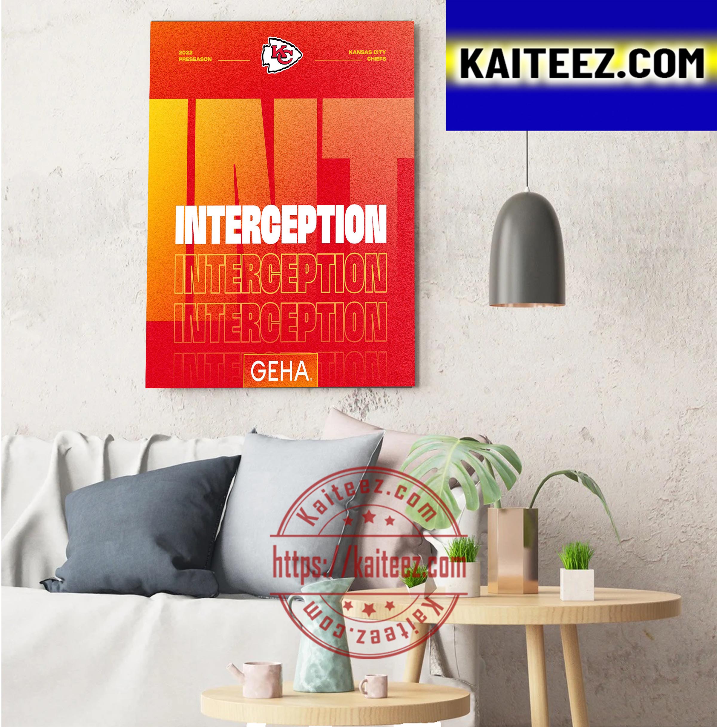 Kansas City Chiefs Interception 2022 Preseason ArtDecor Poster Canvas