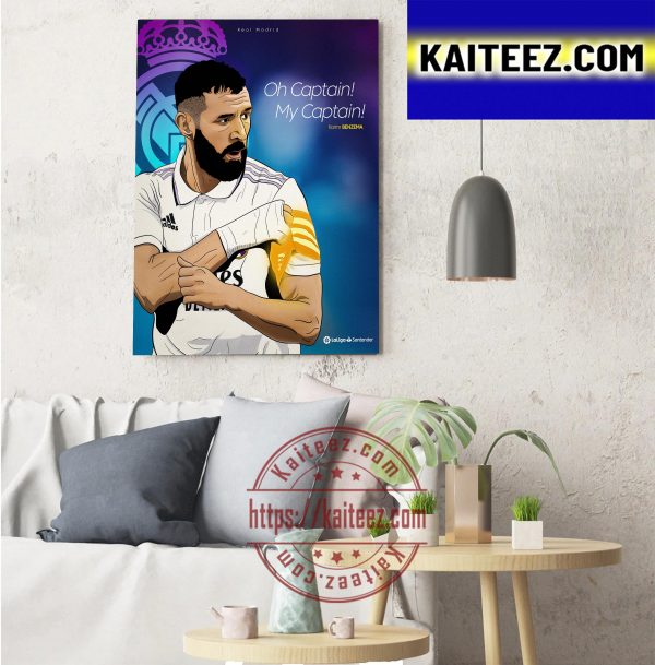 Karim Benzema Captain Real Madrid ArtDecor Poster Canvas
