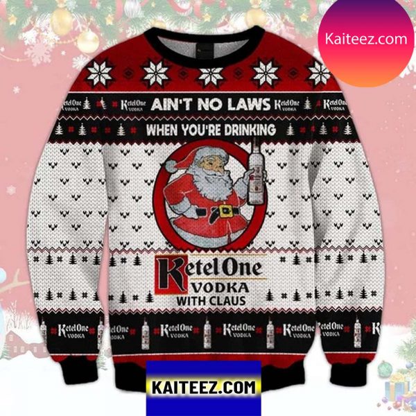 Ketel One Vodka With Claus 3D Christmas Ugly Sweater