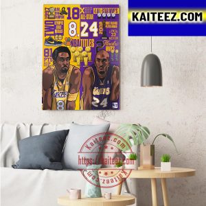 Kobe Bryant Two Legendary Numbers One Legend Mamba Day ArtDecor Poster Canvas