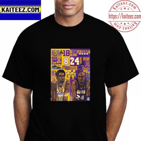 Kobe Bryant Two Legendary Numbers One Legend Mamba Day Vintage T-Shirt