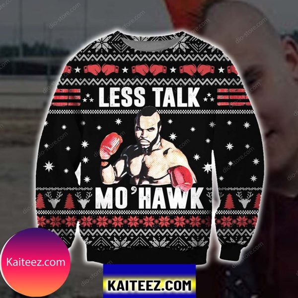 Less Talk More Mohawk Knitting Pattern 3d Print Christmas Ugly Sweater