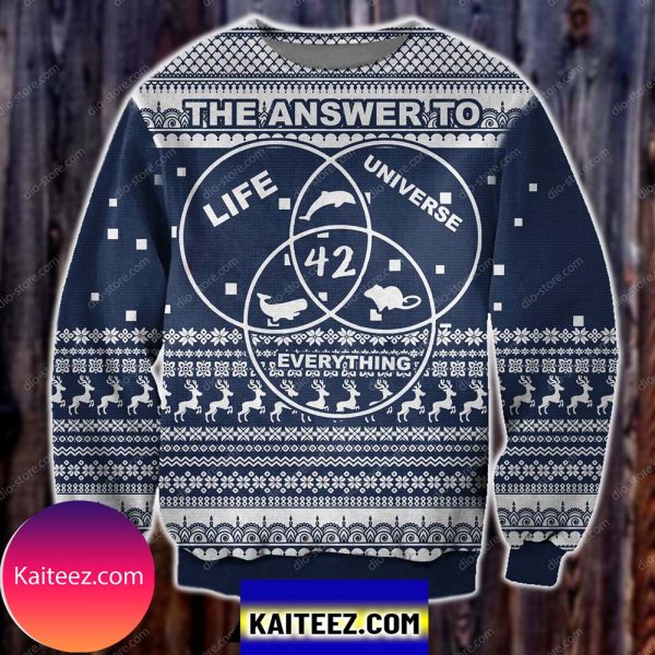 Life, The Universe And Everything 3d Print Christmas Ugly  Sweater