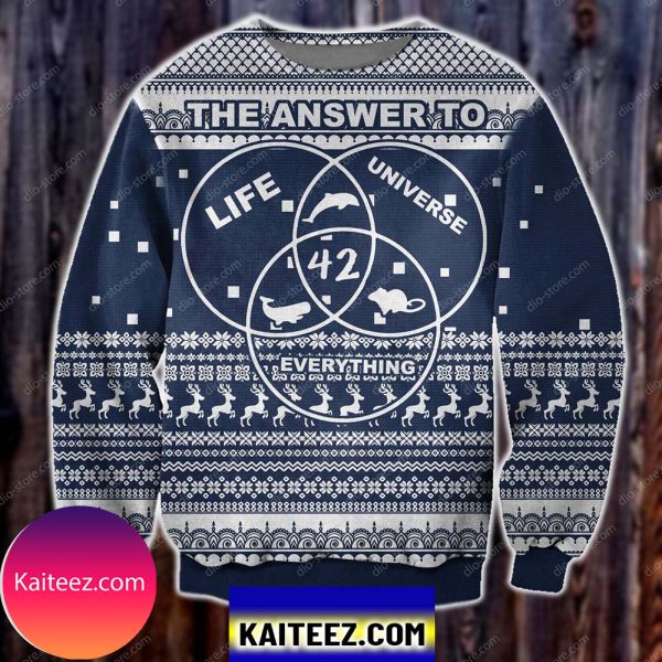 Life, The Universe And Everything 3d Print Christmas Ugly Sweater