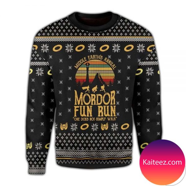 Lord Of The Rings Mordor Fun Run Christmas Ugly Sweater