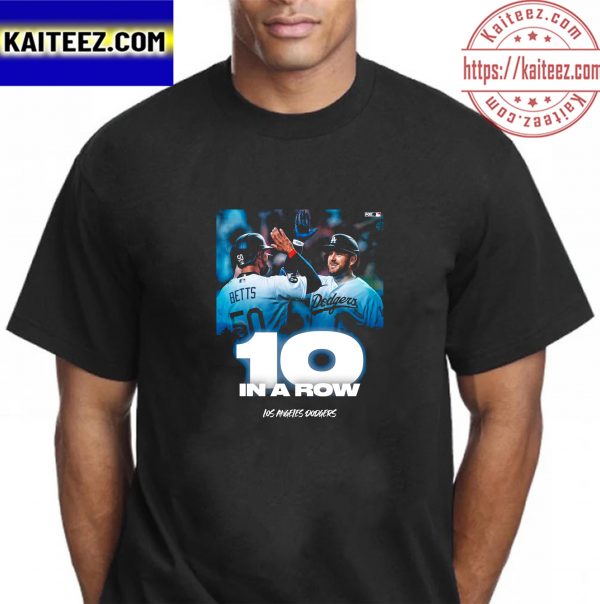 Los Angeles Dodgers 10 Wins In A Row Vintage T-Shirt