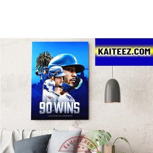 Los Angeles Dodgers 90 Wins In MLB ArtDecor Poster Canvas