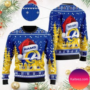 Los Angeles Dodgers Football Team Logo Personalized Christmas Ugly Sweater  - Kaiteez