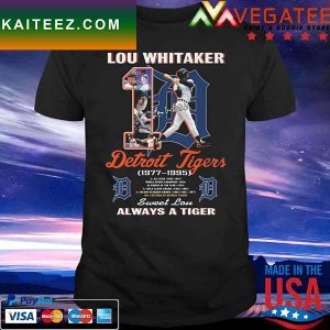 Lou Whitaker 1 Detroit Tigers 1977-1995 Sweet Lou Always a Tiger signature T-shirt