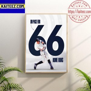 MLB New York Yankees Aaron Judge On Pace For 66 Home Runs Wall Decor Poster Canvas